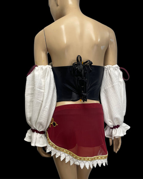 Pirate Corset, Skirt and Shorts Costume