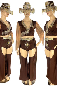 Brown and Gold Cowgirl Sheriff Costume