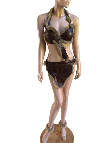 Cave Woman Barbarian Costume – Prehistoric Bombshell Handmade Bra Set