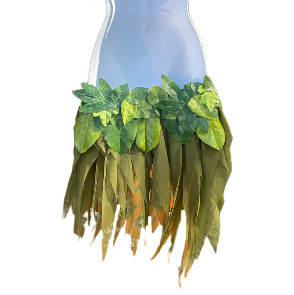 Simple All Green Leaf Woodland Forest Fairy Monokini Costume Halloween