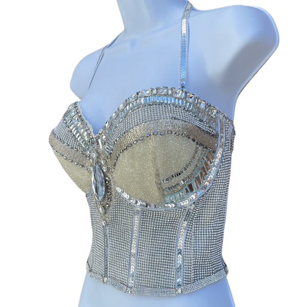 Dripping In Diamonds Bustier Crop Top