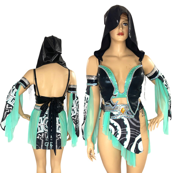 Zelda Twilight Cyber Princess Midna inspired Bra and Skirt Cosplay Costume