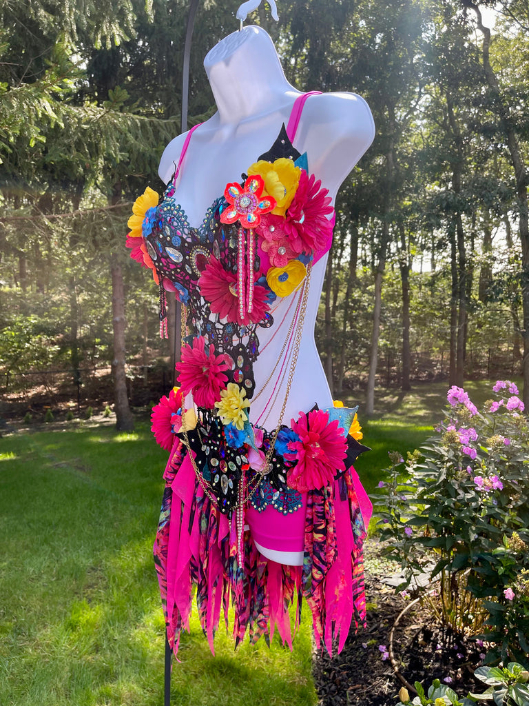 Neon Glam Garden Fairy Bra and Shorts Costume – L'Amour Le Allure