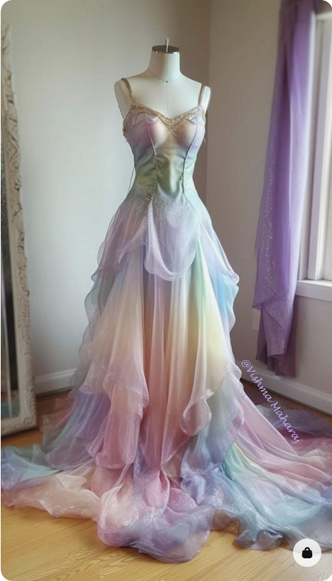 Pastel Rainbow Ball Gown Rainbow Ball Gown On Sale