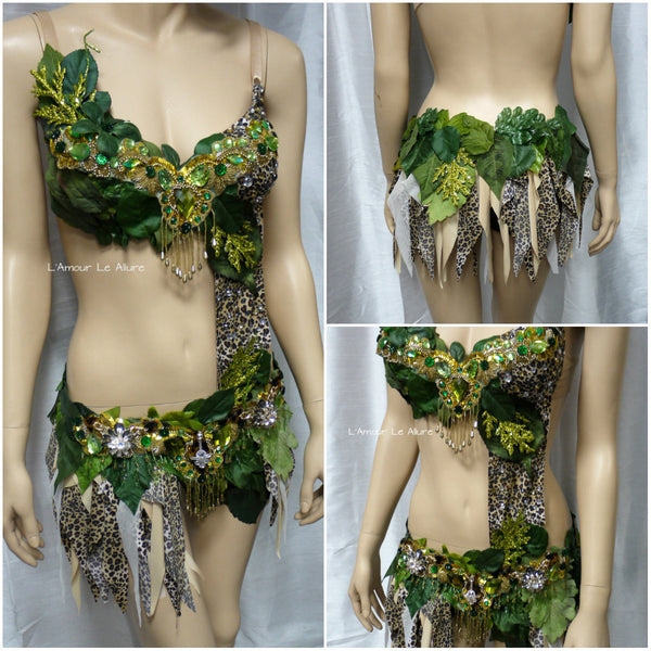 Custom Order for Marie C - Jungle Forest Fairy Monokini Costume Halloween