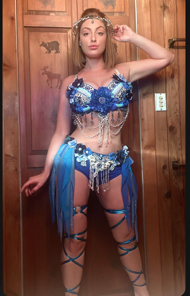 Turquoise Glitter Pearl Water Fairy Bra and Bottom Costume