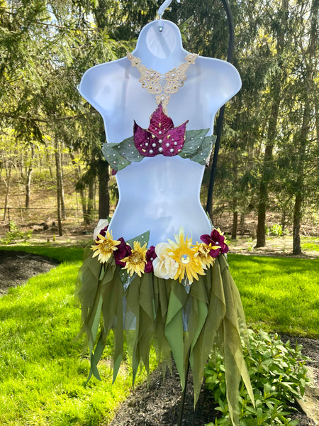 Yellow Sugar Plum Fairy Monokini Bra and Shorts Costume