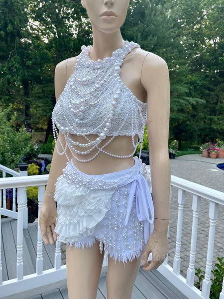 All White Pearl Dance Costume inspired by Jennie from BlackPink