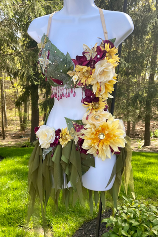 Yellow Sugar Plum Fairy Monokini Bra and Shorts Costume