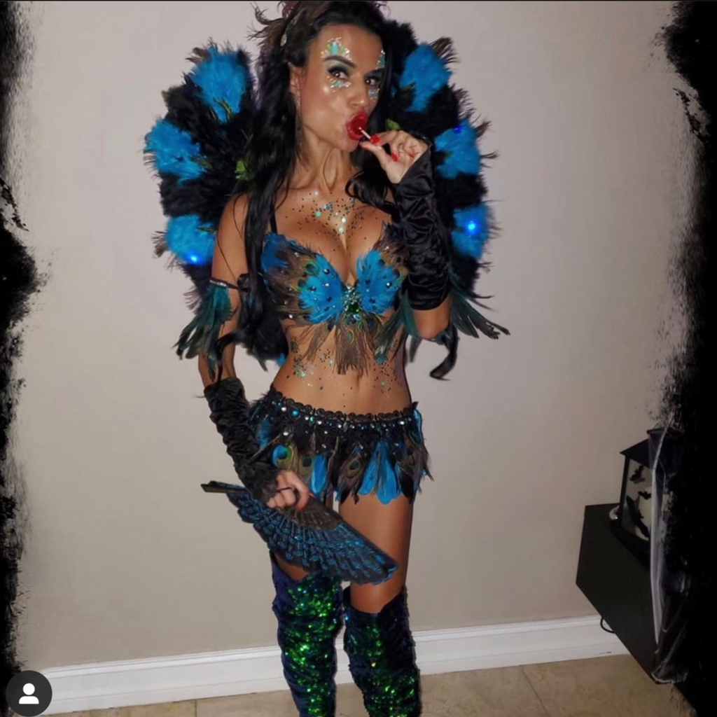 Custom peacock feather bra top ;) made by me :)