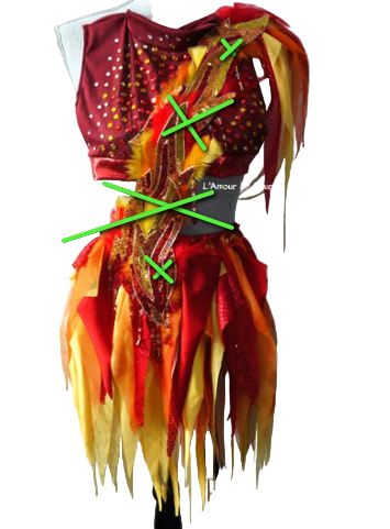 Custom Order - Girl On Fire Crop Top and Skirt