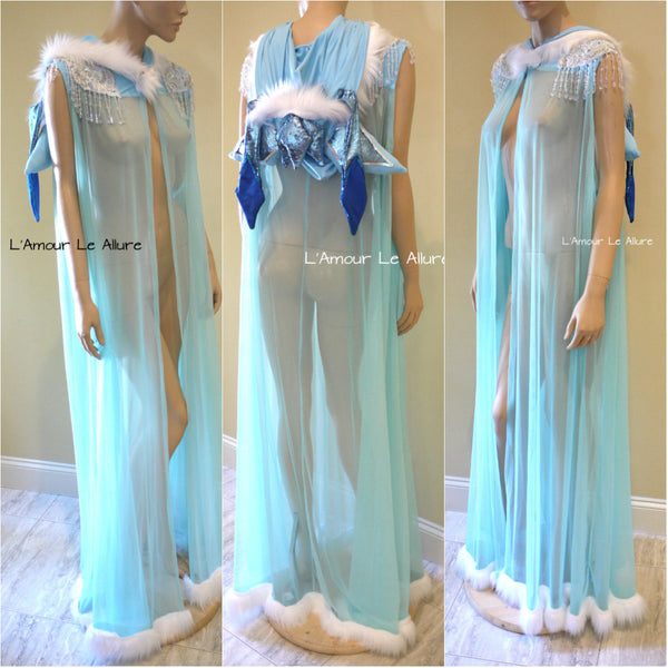 Glaceon Ear Cape Robe Cosplay Dance Costume Halloween