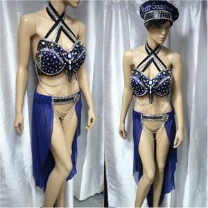Officer Security Hat Top and Skirt Dance Halloween Costume