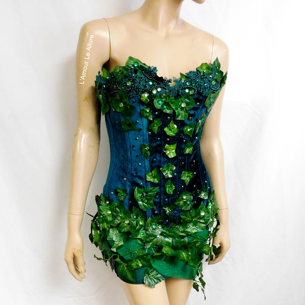 Mother Nature Poison Ivy Corset and Skirt Costume Rave Cosplay Halloween
