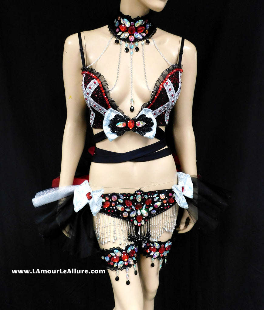 Burgundy Red and Black Goth Fairy Bra Top – L'Amour Le Allure
