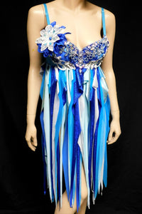 34A Ready To Ship Glitter Flower Fairy Babydoll Dress Bra Costume