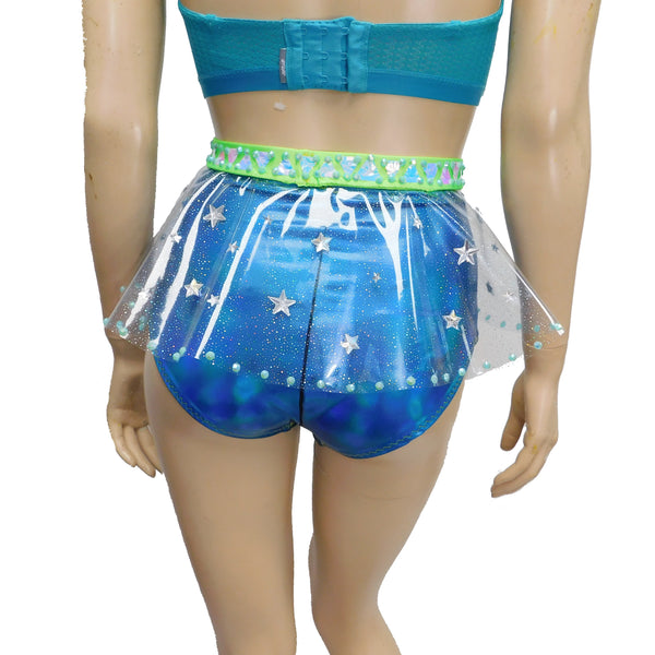 Alien Bra Skirt and Panties in Blue and Green