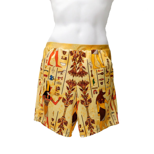 Mens Gold Egyptian Shorts with Pockets