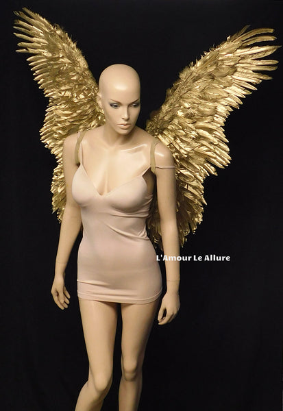 XL Gold Silver Rhinestone Angel Wings Costume Dance Halloween