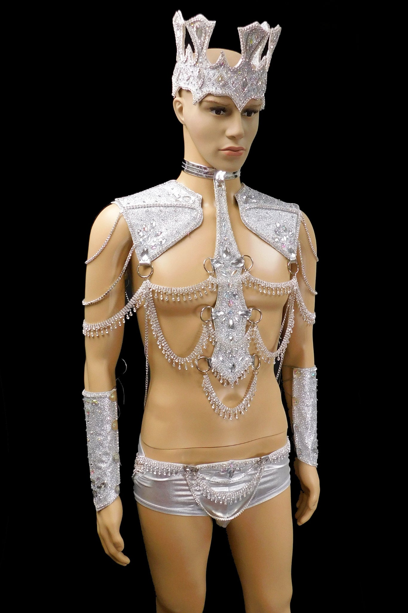 King Of Diamonds  Carnival Samba Costume - Crown, Body Harness, Bottom and Cuffs