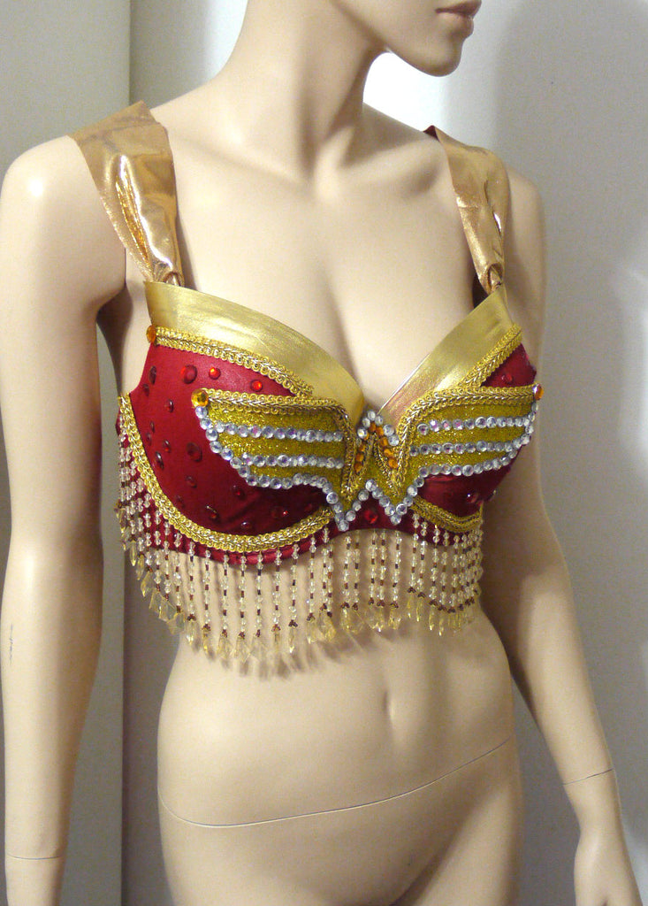 Wonder Woman Golden Lasso Inspired Rave Bra Perfect for Rave