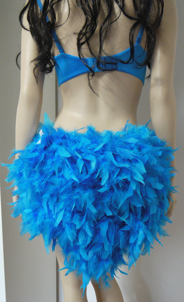 Turquoise Butterfly Top with Feather Bustle Skirt Bottom