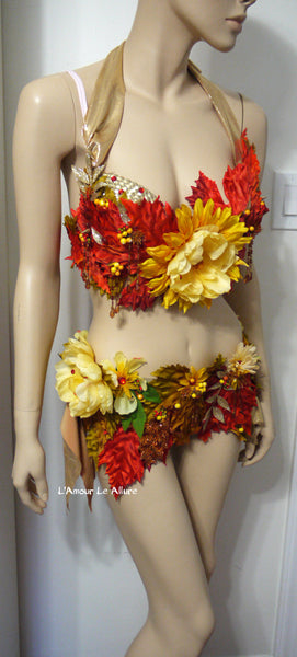 Two Piece Autumn Fall Fairy Bra and Bottom Costume