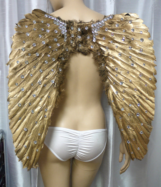 Medium Rhinestone Angel Wings Samba Cosplay Dance Costume Rave Bra Halloween