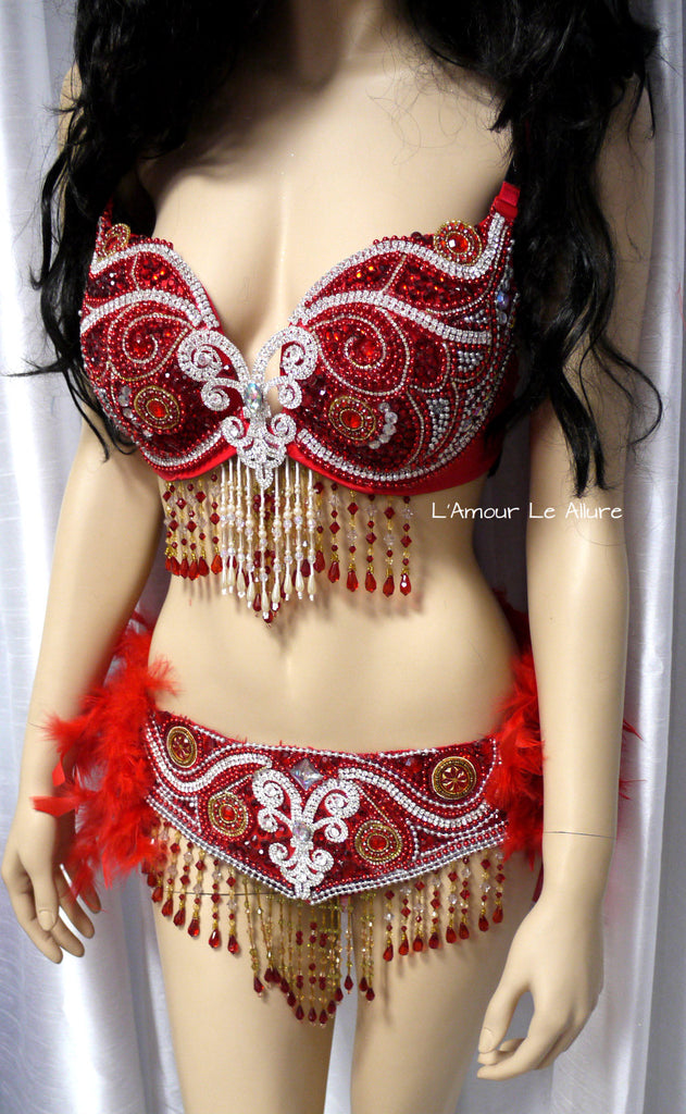 Red Glitter Butterfly Bra, Rave wear, EDC, Music festival, Cosplay, Ha –  Fayes Couture