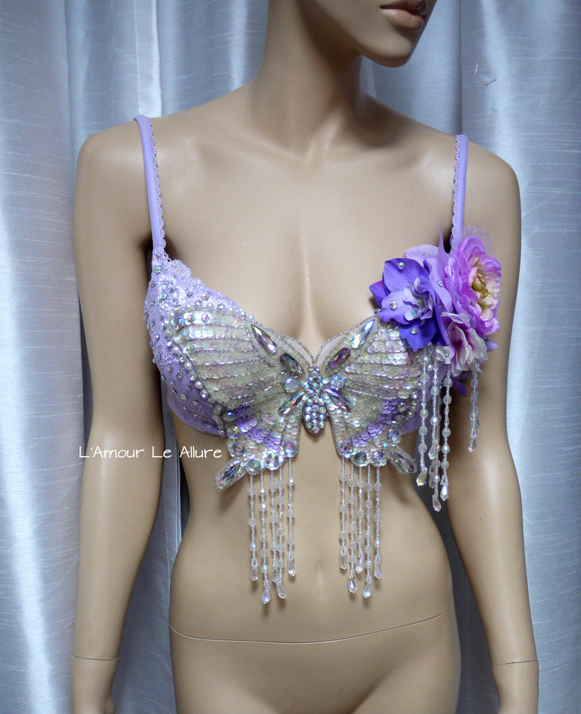 Iridescent Lavender Diamond Samba Carnival Top Show Girl – L'Amour