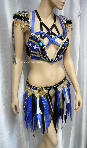 Ready to Ship 34D/DD S/M Bottom - Officer Security Cosplay Dance Costume Plunge Bra Halloween