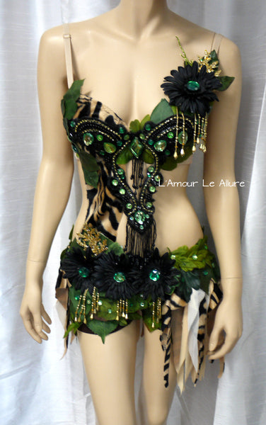 In to the Jungle Forest Tiger Monokini Costume