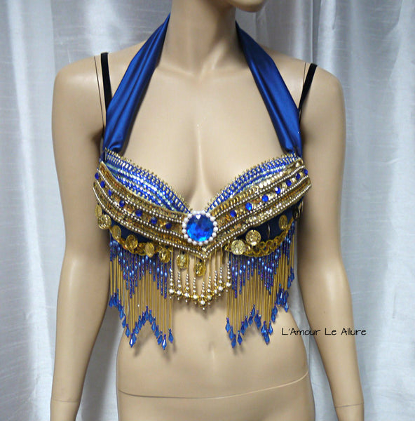 Electric Blue and Gold Gypsy Bra