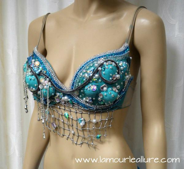 Turquoise Shell Mermaid Top with Skirt Dance Halloween Costume – L'Amour Le  Allure