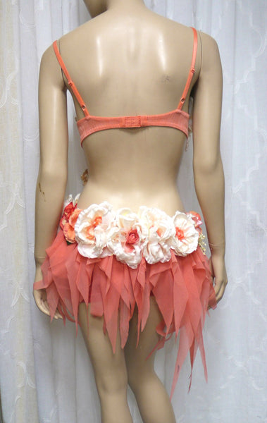 Sweet as a Peach Spring Fairy Bra and Skirt Monokini Costume