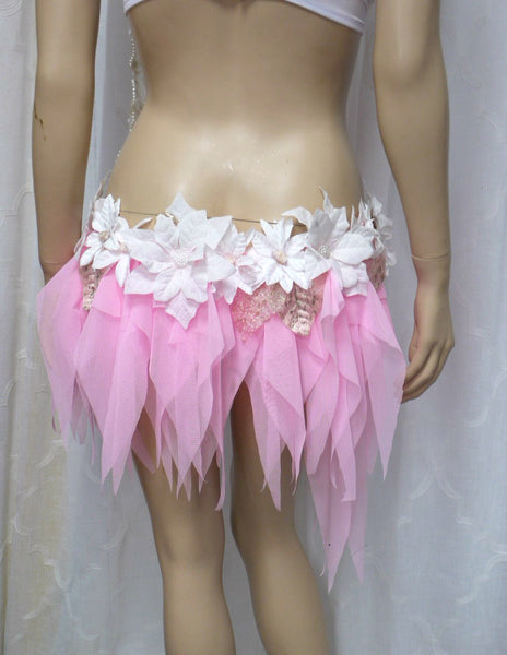 Pearl Pink White Fairy Monokini Dance Costume Rave Halloween