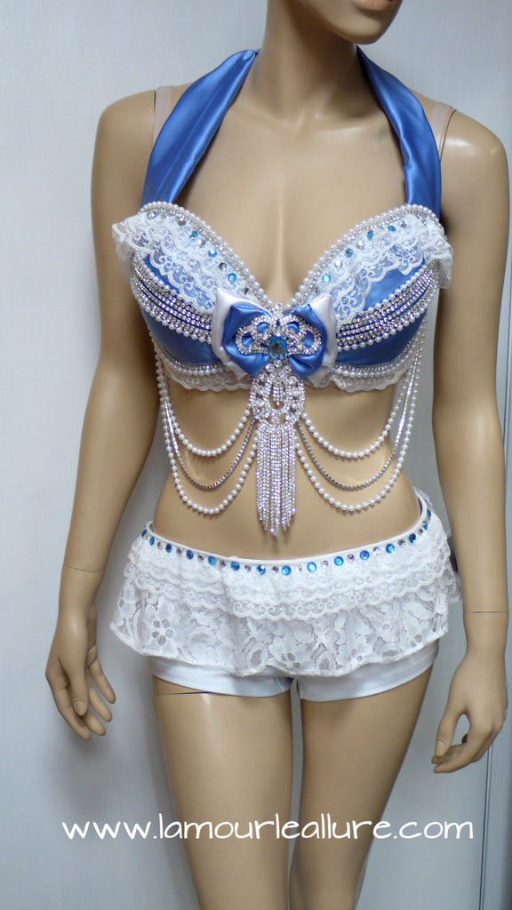 Princess Cinderella Diamond Bra Top and Skirt Costume Cosplay Dance Ra –  L'Amour Le Allure