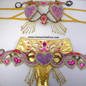 Queen of Hearts Cupid Samba Carnival Top Belt Crown and High Waisted B ...