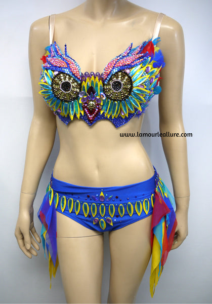 EDC Electric Daisy Carnival Owl Bra and Shorts Costume