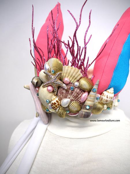 Mermaid Sylveon Ears Crown with Seashell Detailing