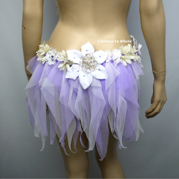 Pearl Lavender White Fairy Monokini Dance Costume Rave Halloween