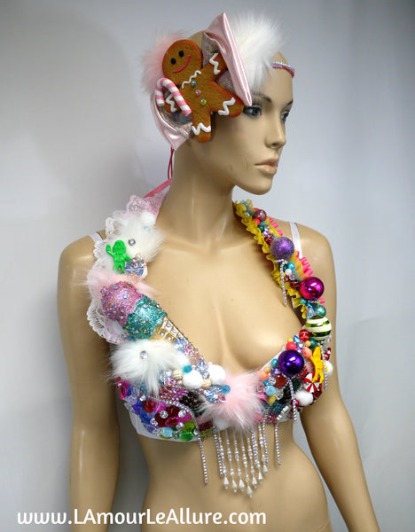 Pastel Candyland Board Game Bra and Crown