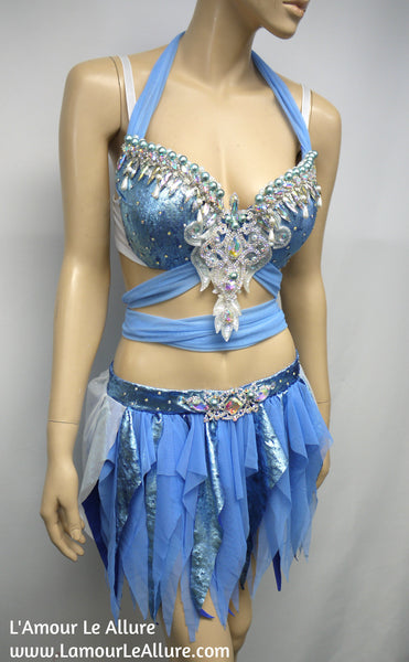 Disney Princess Cinderella Bra with Skirt Cosplay Dance Halloween Costume