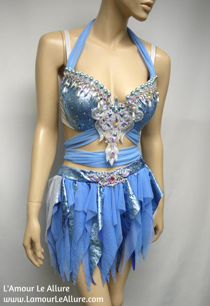 Disney Princess Cinderella Bra with Skirt Cosplay Dance Halloween Costume