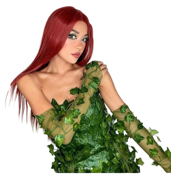 Poison Ivy Fingerless Mesh Gloves Costume Rave Bra Cosplay Halloween 10