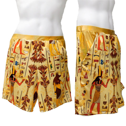 Mens Gold Egyptian Shorts with Pockets