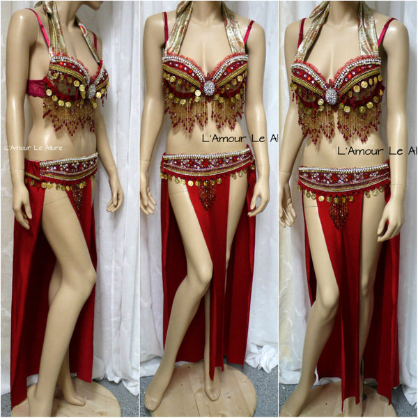 Red Gold Flareon Gypsy Top Cosplay Halloween Costume