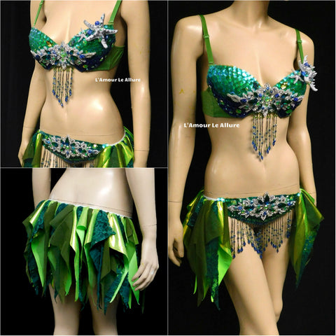 Mermaid shell pearl bra Merman ocean diving suit bra Female EDM electric  syllable dress Role play All Saints' Day