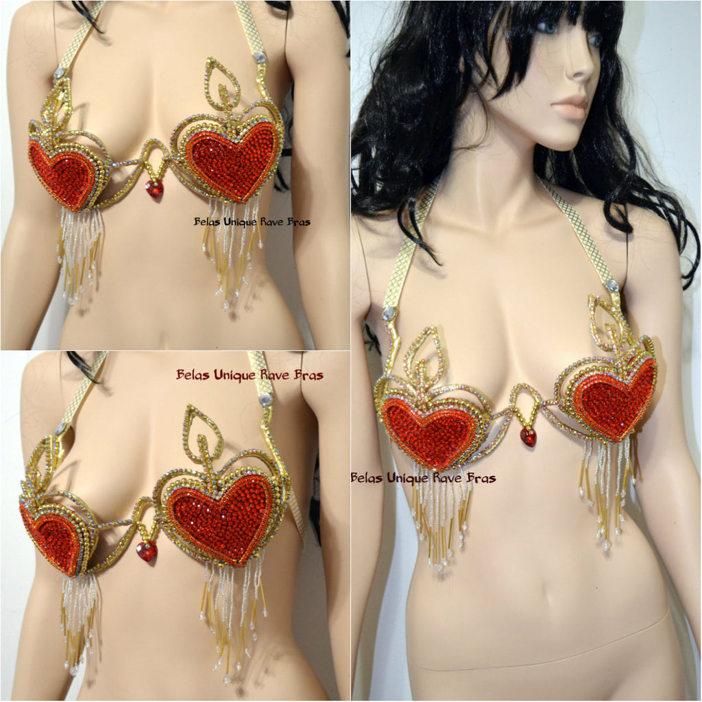 Red and Gold Qupid Heart Samba Carnival Top – L'Amour Le Allure
