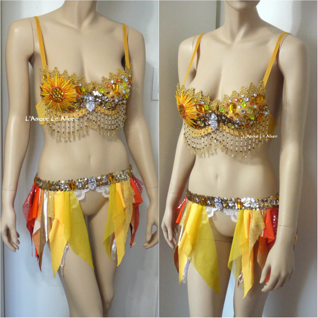 Galaxy Sun Rave Bra and Garter Belt Dance Halloween Costume L'Amour Le Allure Galaxy Sun Rave Bra and Garter Belt Dance Halloween Costume L'Amour Le Allure